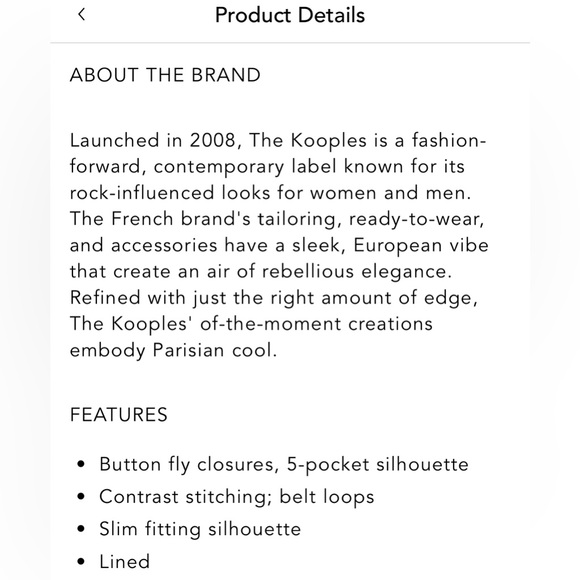 NWT-Kooples Slim Fit Jeans -Dark Blue  Rise - Picture 3 of 4